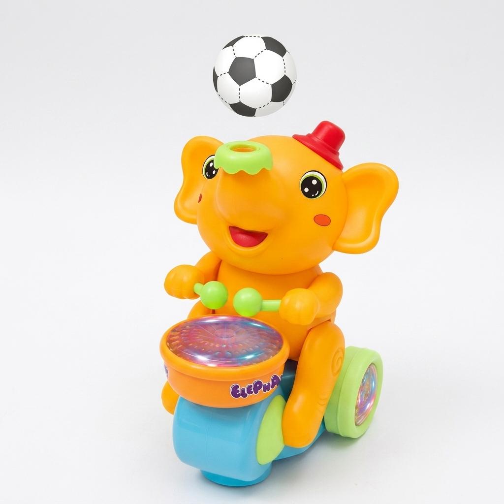 Kids Musical Elephant Walking Toy – Light, Sound & Drum | 3+ - Victoria Mart