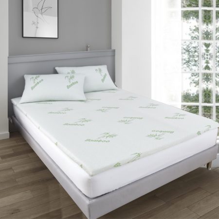 5cm Thick Memory Foam Mattress Topper Extra Deep Bamboo Removable Cover Bed Enhancer