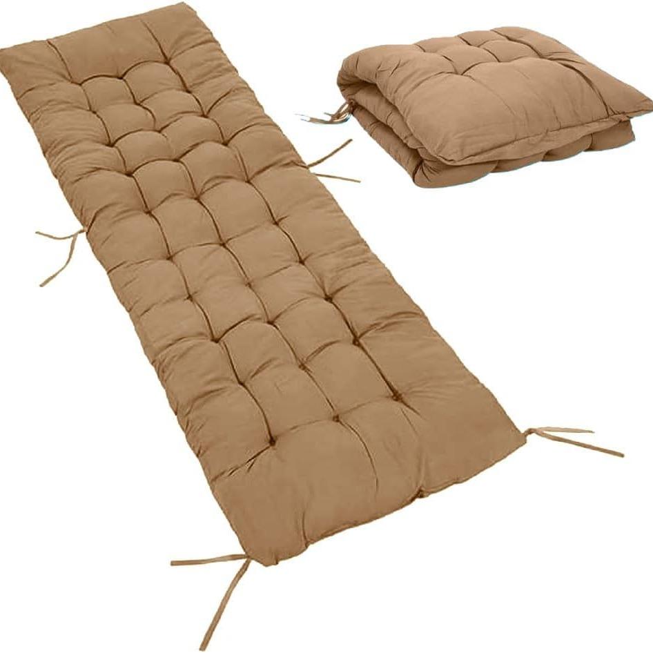 Extra Thick 8Cm Full Length Zero Gravity Chair Only Cushion Soft Padded Seat with Ties Quilted & Breathable Fabric for Recliners Patio Chairs Garden Loungers (170 x 53 x 8 cm)