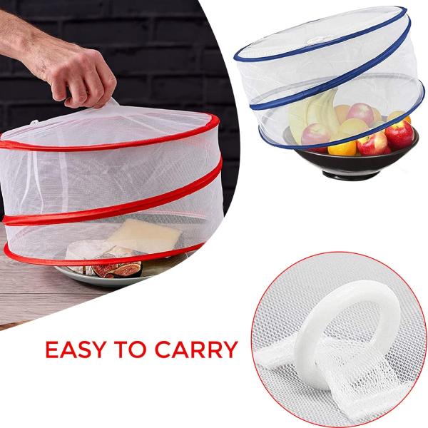 Reusable Pop Up Food Covers Set of 3 Collapsible Mesh Food Cover with Handle Fly & Insect Protection for Kitchen BBQ Picnic & Outdoor Dining