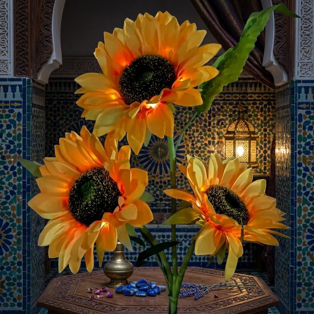2PCS Solar Sunflower Lights Waterproof Outdoor LED Garden Stake Lights for Yard, Patio, Lawn & Pathway Decoration
