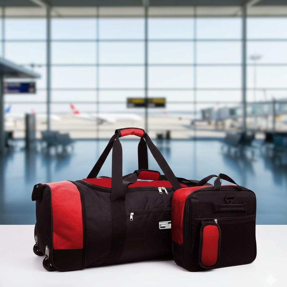 32 Inch 2 in 1 Large Capacity Travel Bag with Wheels Lightweight Rolling Weekend Luggage for Men and Women, Collapsible Storage Suitcase Alternative