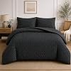 Double Duvet Cover Set Beige Tufted Bedding Set with 2 Pillowcases | Soft Textured Geometric Quilt Cover with Hidden Zip