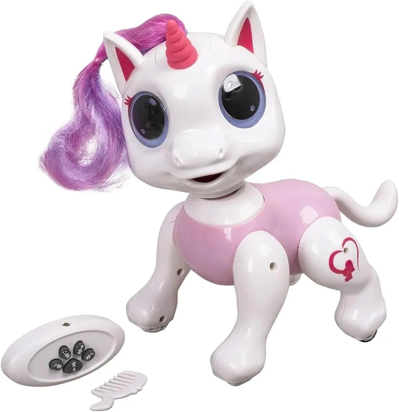 Remote Control Unicorn Robot Toy for Kids Interactive RC Dancing Unicorn with LED Lights, Music, Rechargeable STEM Learning Toy for Girls & Boys Ages 3+