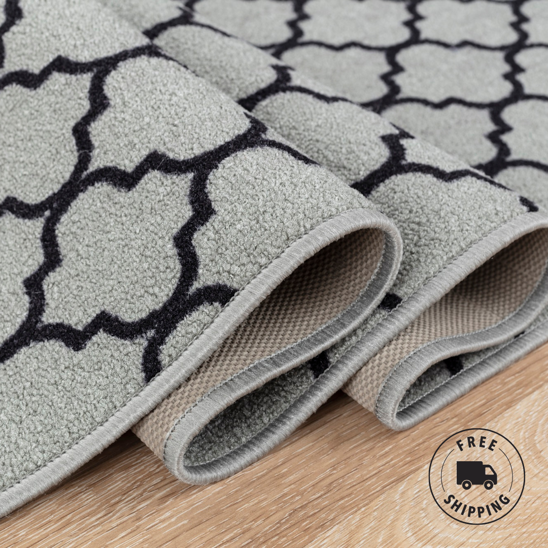 Trellis Gel Back Non-Slip Washable Runner Rug - Victoria Mart
