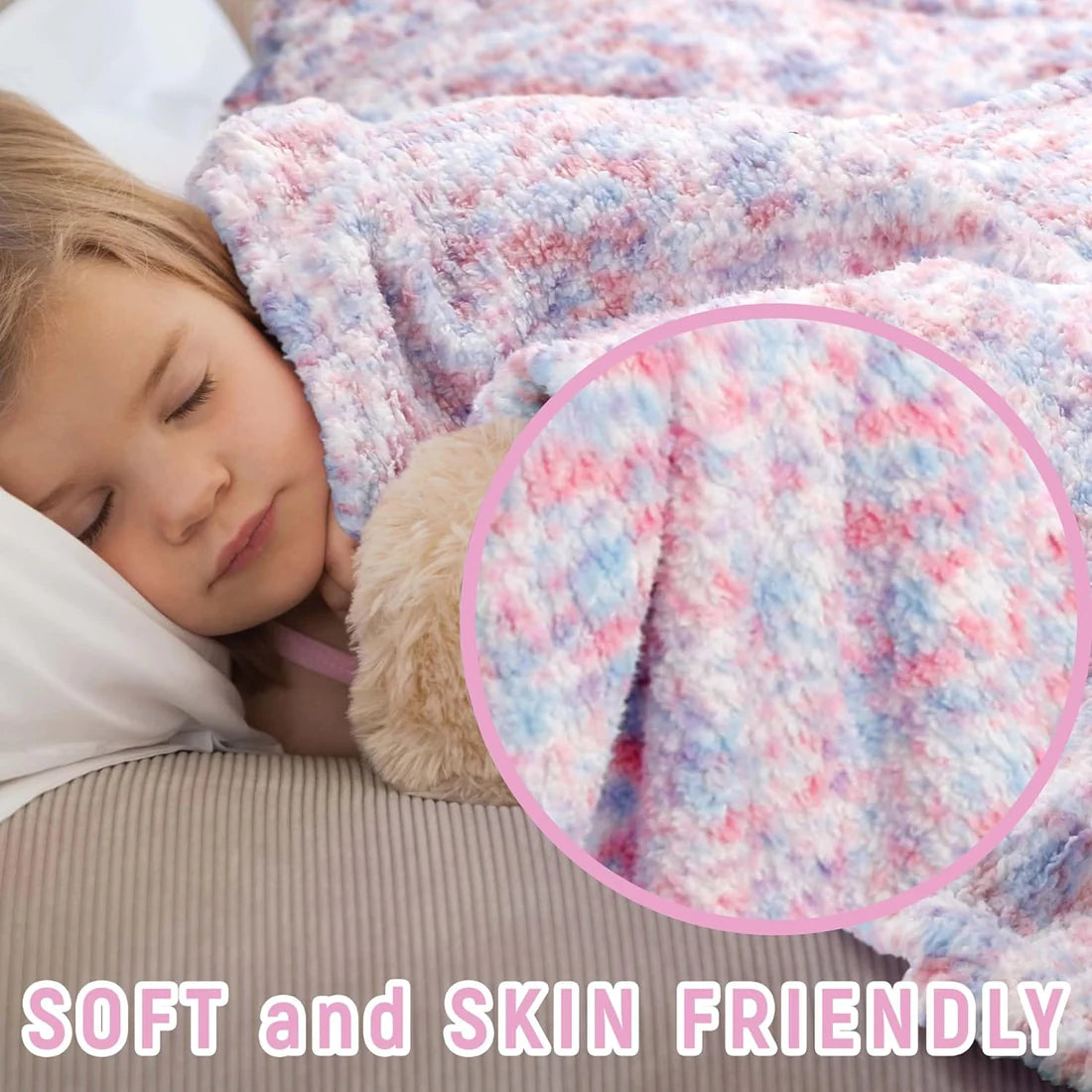 Kids Blankets Children Snuggle Rainbow Throws Cozy Comfy Teddy Comfortable Blanktes