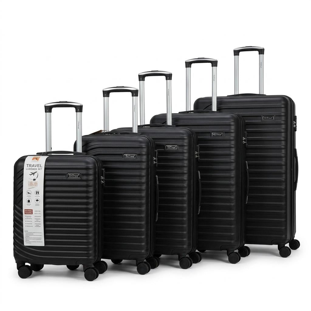 5 Piece Hard Shell Luggage Set with 360° Spinner Wheels, Combination Lock, Lightweight Travel Suitcase Set 18/20/26/29/32 Inch