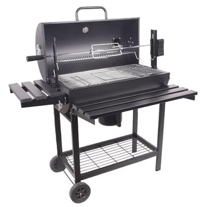 Premium Charcoal BBQ Grill with Rotisserie Spit Roaster – Outdoor Garden Barbecue Cooker for Parties, Camping & Summer Grilling UK