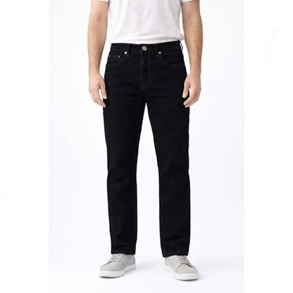 Men’s Straight Leg Jeans Comfortable & Durable Stretchy Cotton Denim with Signature Button Detail Available in Black, Navy, Light Blue Sizes W30–W40 Menswear Pants