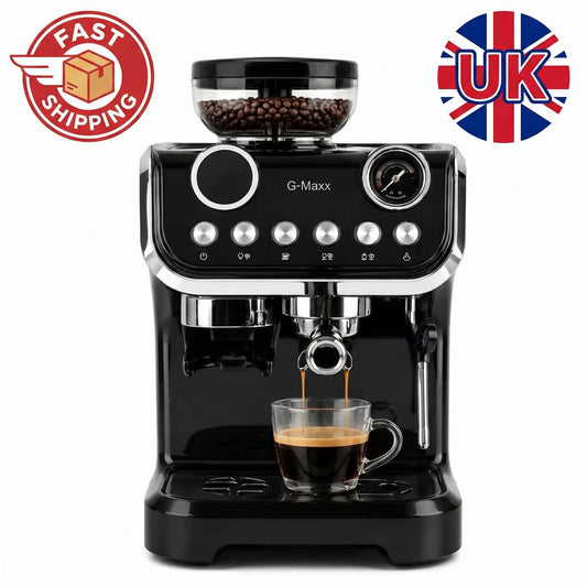 Home Coffee Machine Espresso Maker with Milk Frother Steam Wand Dual Shot Brewing and Pressure Gauge for Cappuccino Latte Lovers
