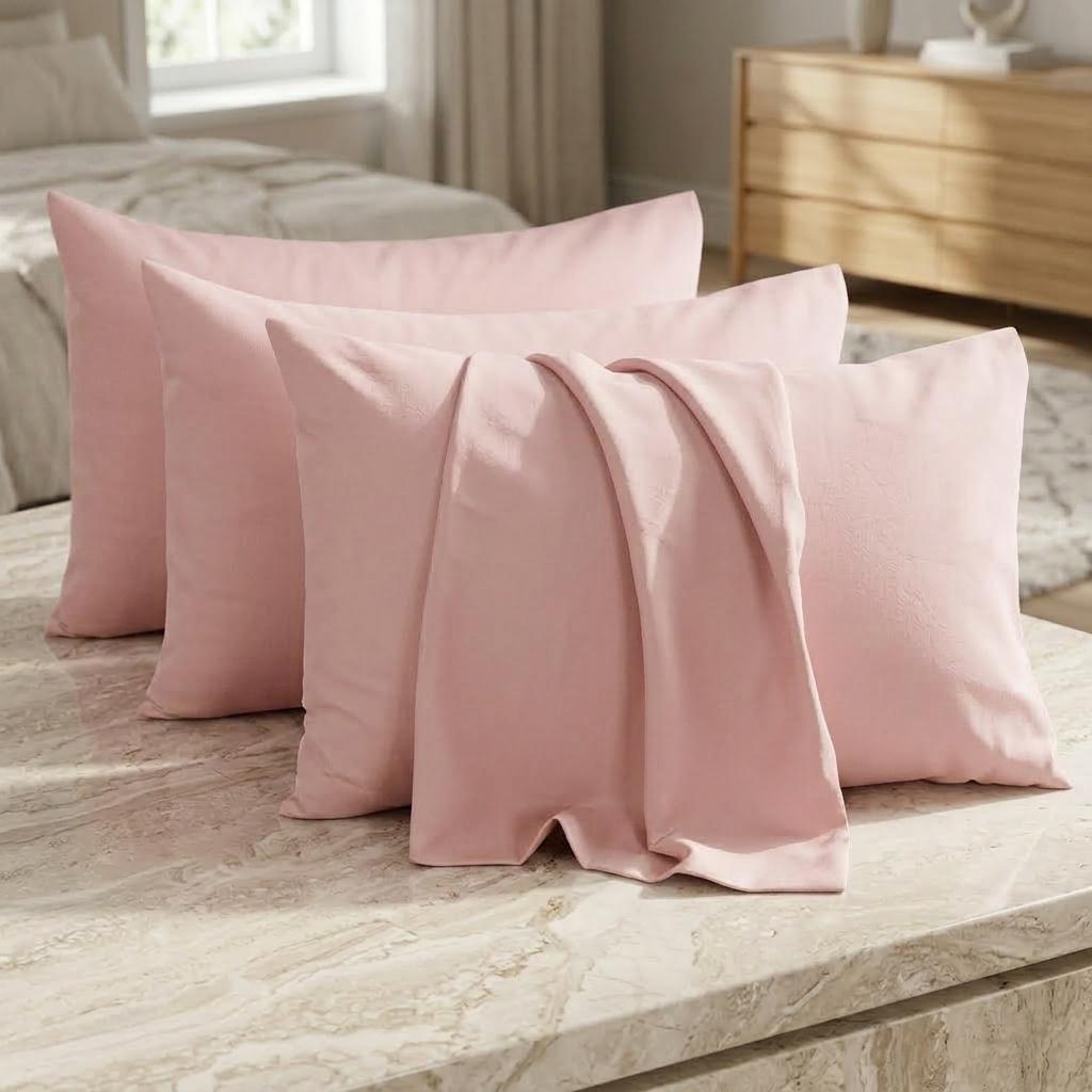 4 Pack Microfiber Pillowcases 50x75cm Standard Size Soft Breathable Pillow Covers with Envelope Closure Smooth Brushed Bedding Set