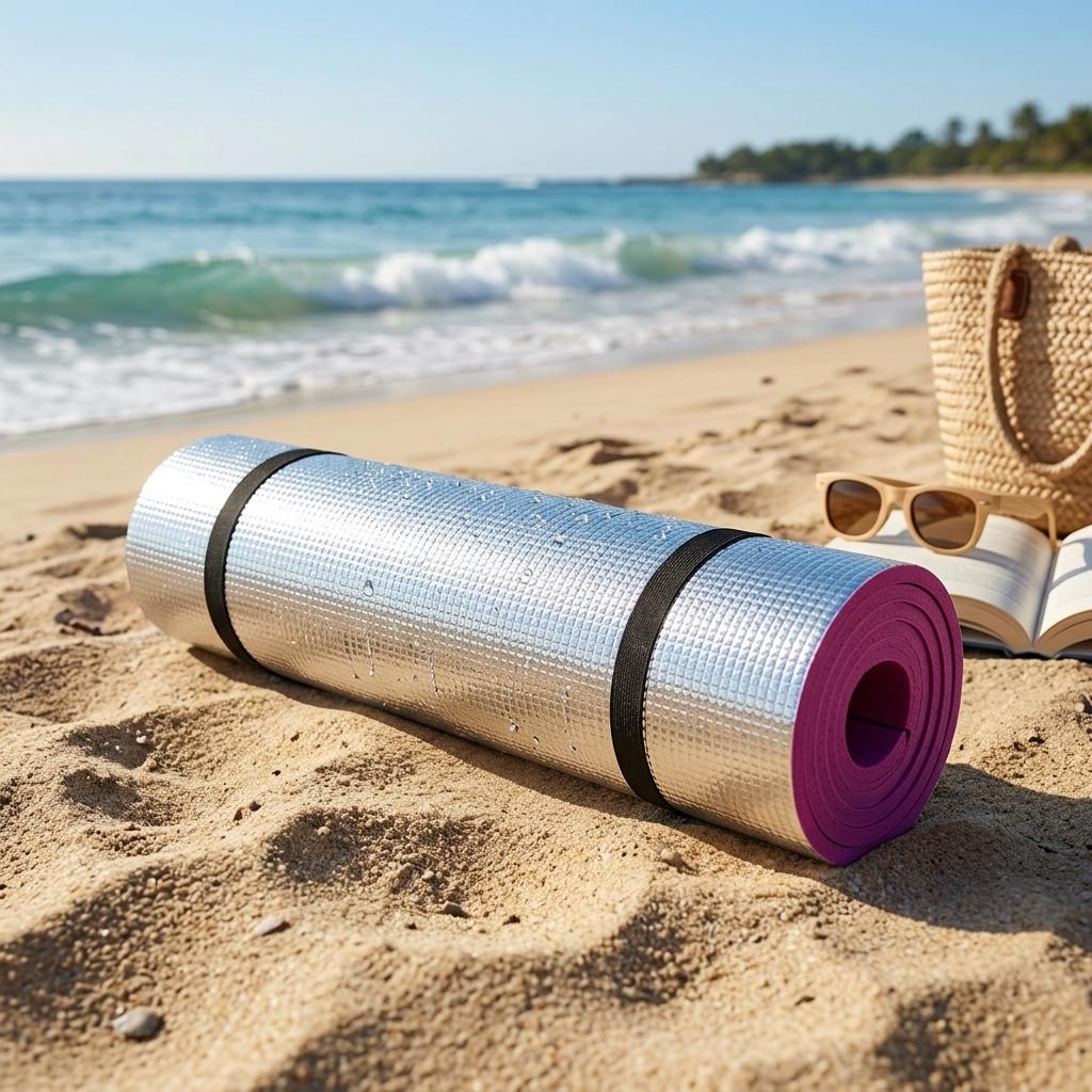 Waterproof EVA Camping Mat Pink 180 x 50 x 0.6cm Lightweight Roll Up Foam Sleeping Mat Outdoor Hiking, Picnic & Beach Ground Pad