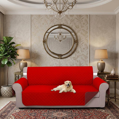 Quilted Sofa Cover Non Slip 1 2 3 Seater Couch Protector Reversible Washable Furniture Cover Pet & Kids Friendly 5 colors available
