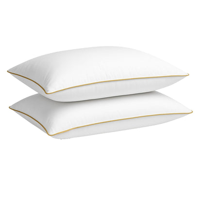 Luxury Goose Feather & Down Pillows 85% Feather 15% Down Anti-Allergy Soft Support UK Size 48x74cm (Pack of 2 / 4)