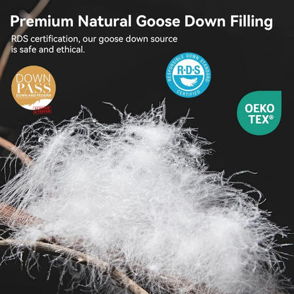 Goose Feather & Down Duvet cover set, Cotton Cover, Box-Stitched, All Season Warm quilts Cover set tog 10.5 to tog 18.5 cold night