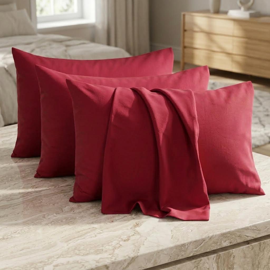 4 Pack Microfiber Pillowcases 50x75cm Standard Size Soft Breathable Pillow Covers with Envelope Closure Smooth Brushed Bedding Set