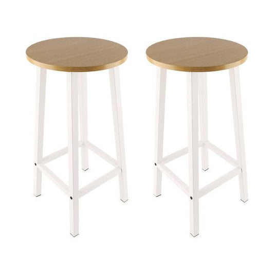 Solid Wood Bar Stools Set of 2 – Stylish Modern Breakfast Bar Seating with Durable Metal Legs, Space-Saving Kitchen Island Stools (3 Color Options)
