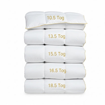 Goose Feather & Down Duvet cover set, Cotton Cover, Box-Stitched, All Season Warm quilts Cover set tog 10.5 to tog 18.5 cold night