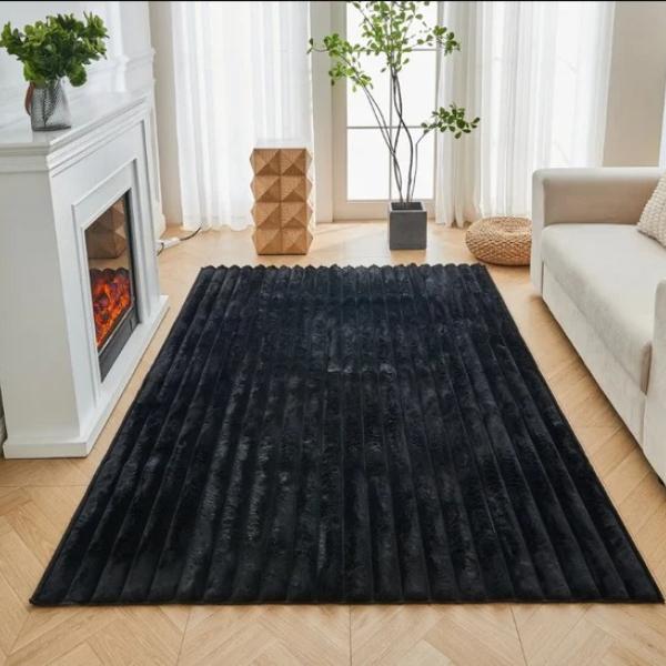 Luxury Faux Fur Rug – Soft Plush Shaggy Carpet, Carved Design Acrylic Area Rug for Living Room & Bedroom (120x170cm / 160x230cm)