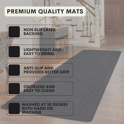 Non-Slip Geometric Gel Mat Greek Style Hallway Rug Runner Kitchen Floor Mat Size