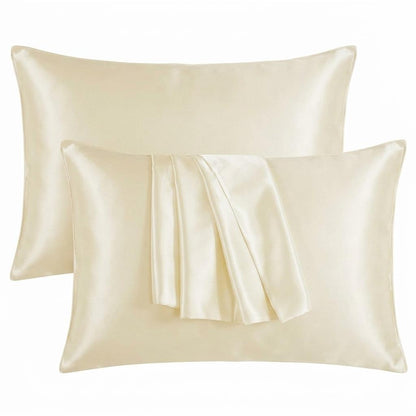 Satin Silk Pillowcases for Hair and Skin 2 Pack Standard Size 50x75cm Envelope Closure Pillow Case