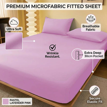 Extra Deep Fitted Sheet 30cm Ultra Soft Microfiber Bed Sheet Single Double King Super King