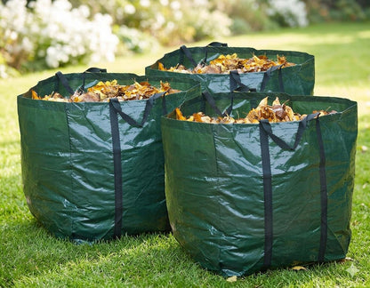 2 Pack Heavy Duty Garden Waste Bags Reusable Showerproof Garden Sacks for Leaves, Weeds & Clippings with Strong Handles