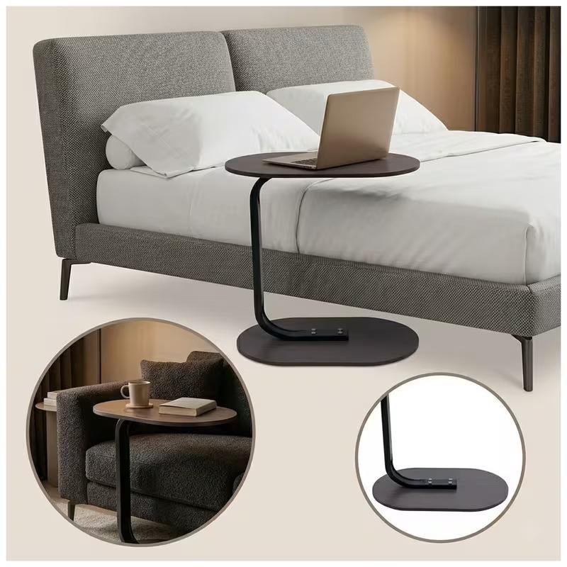 C-Shaped Sofa Side End Table Compact Coffee & Laptop Table for Living Room or Bedroom Sturdy, Space-Saving & Easy to Assemble