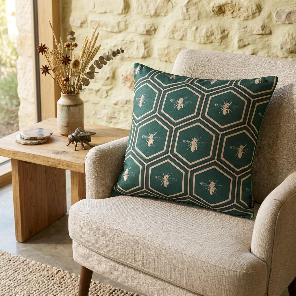 Waterproof Filled Outdoor Cushion 43x43cm Reversible Scatter Cushion Garden Patio Sofa Seat Cushion Indoor Outdoor Decorative Cushion