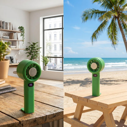 Portable Handheld Fan with Digital Display – Rechargeable Mini Cooling Fan, Adjustable Speed Personal Fan for Travel, Office & Outdoor Use