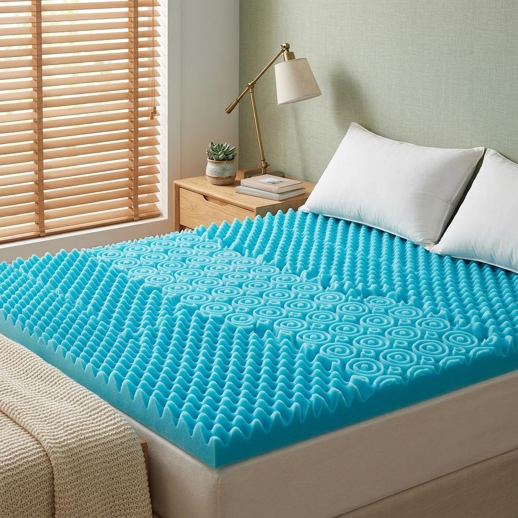 7 Zone PU Foam Mattress Topper 5cm & 10cm Cooling Breathable Open Cell Foam Bed Topper Soft & Supportive Mattress Overlay Single Small Double Double King Super King UK