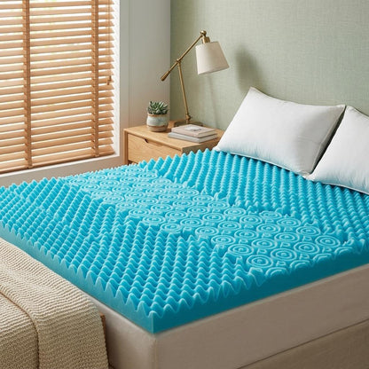 7 Zone PU Foam Mattress Topper 5cm & 10cm Cooling Breathable Open Cell Foam Bed Topper Soft & Supportive Mattress Overlay Single Small Double Double King Super King UK
