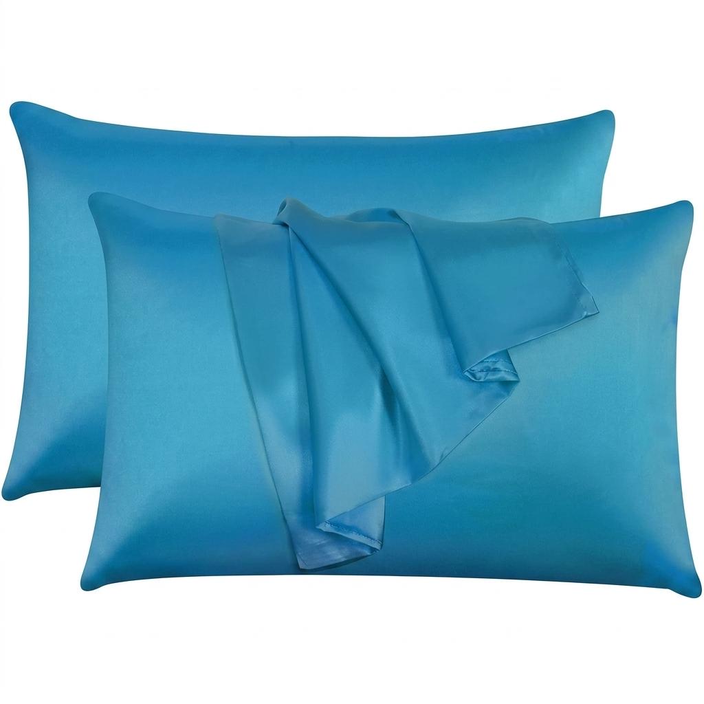 Satin Silk Pillowcases for Hair and Skin 2 Pack Standard Size 50x75cm Envelope Closure Pillow Case