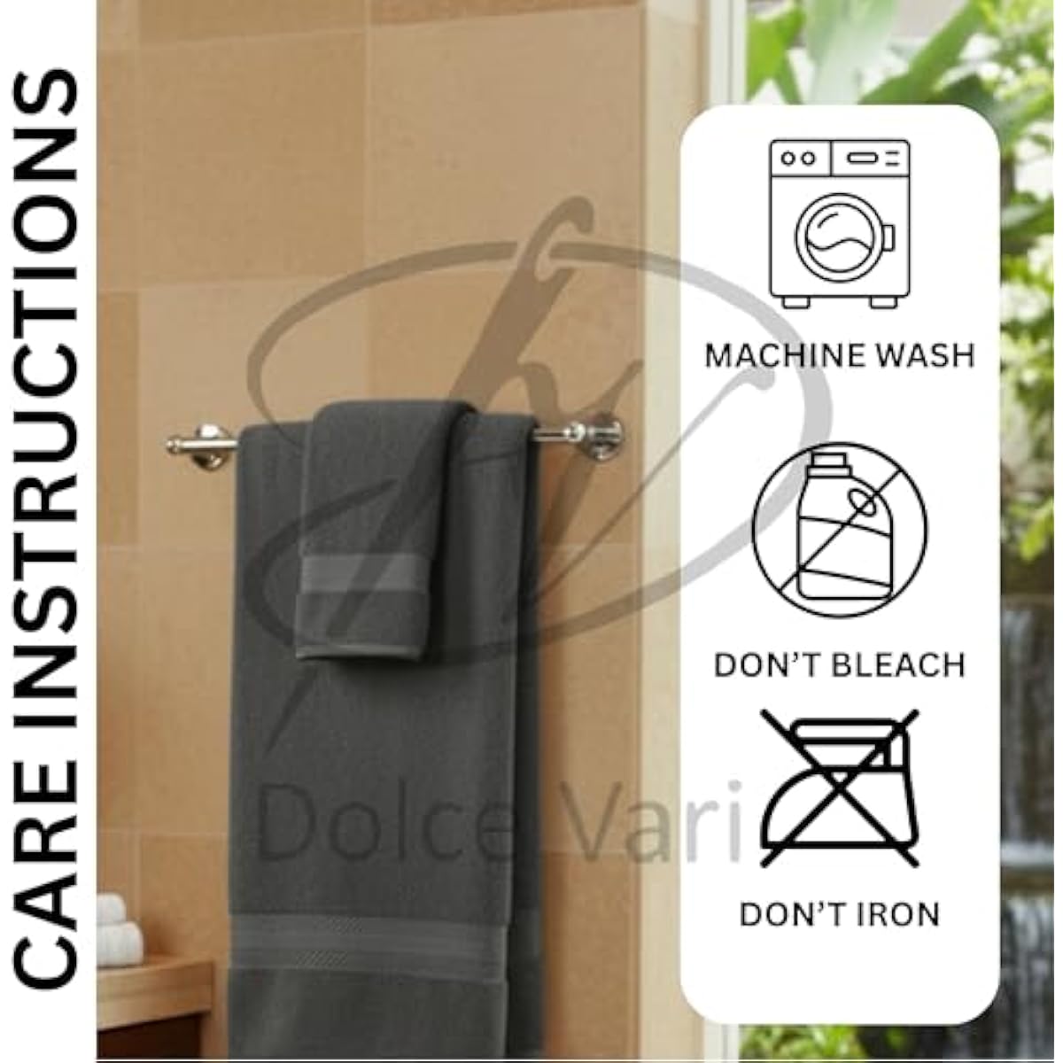 Luxury Egyptian Cotton Towel Set 10-Piece – Ultra Soft & Highly Absorbent Bathroom Towels in Pink, Charcoal, Green & White