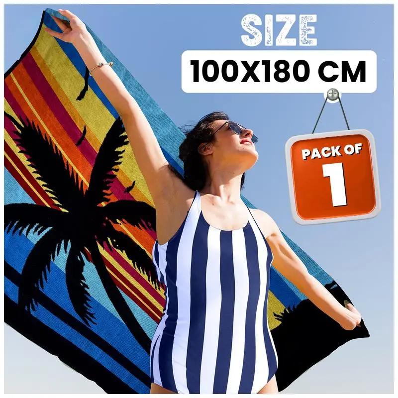 Extra Large Beach Towel Quick Dry Sand Resistant Lightweight Travel Towel XXL 100 x 180 cm Soft Adult Towel