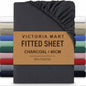Extra Deep Fitted Bed Sheet 40cm Soft Plain Mattress Cover with Elastic Fit Easy Care Bedding for Daily Use