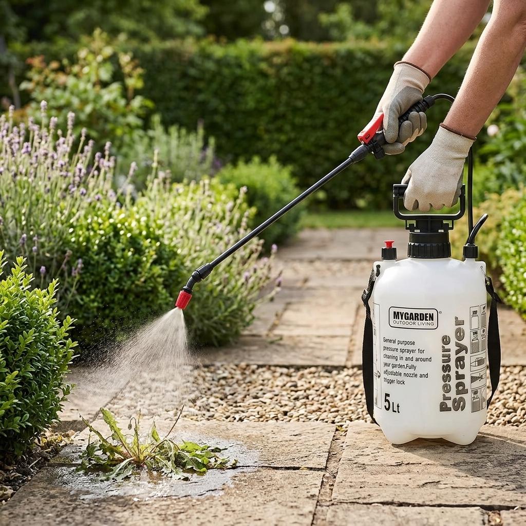 5L Pressure Garden Sprayer Pump with Long Reach Spray Wand | Hand Pump Water Sprayer for Plants, Garden Care, Fertiliser & Cleaning