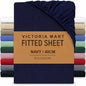 Extra Deep Fitted Bed Sheet 40cm Soft Plain Mattress Cover with Elastic Fit Easy Care Bedding for Daily Use