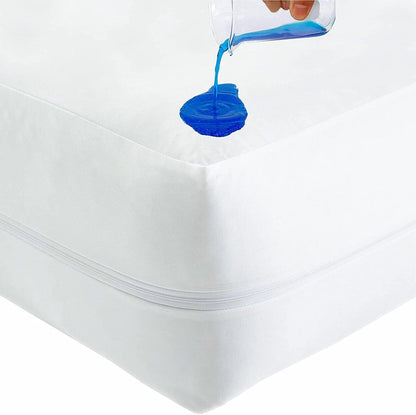 Anti Bed Bug Mattress Protector – 100% Waterproof & Breathable Cover with 3-Sided Zipper | Bed Bug & Dust Mite Proof | Total Encasement, Fits Single, Double, King, Super King ( No Pillowcase )