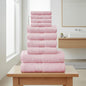 Luxury Egyptian Cotton Towel Set 10-Piece – Ultra Soft & Highly Absorbent Bathroom Towels in Pink, Charcoal, Green & White