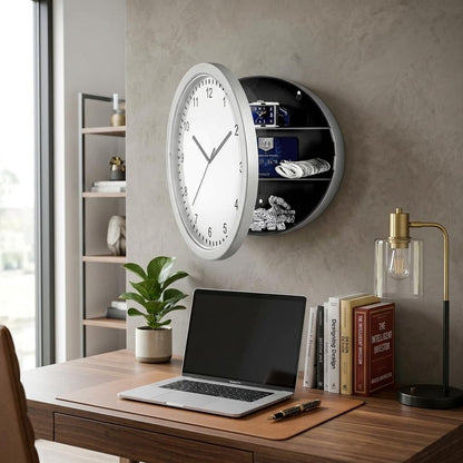 Secret Wall Clock with Hidden Storage Safe 25cm Diversion Safe Discreet Home Security Store Valuables Safely Modern Wall Clock UK