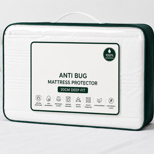Anti Bed Bug Mattress Protector – 100% Waterproof & Breathable Cover with 3-Sided Zipper | Bed Bug & Dust Mite Proof | Total Encasement, Fits Single, Double, King, Super King ( No Pillowcase )
