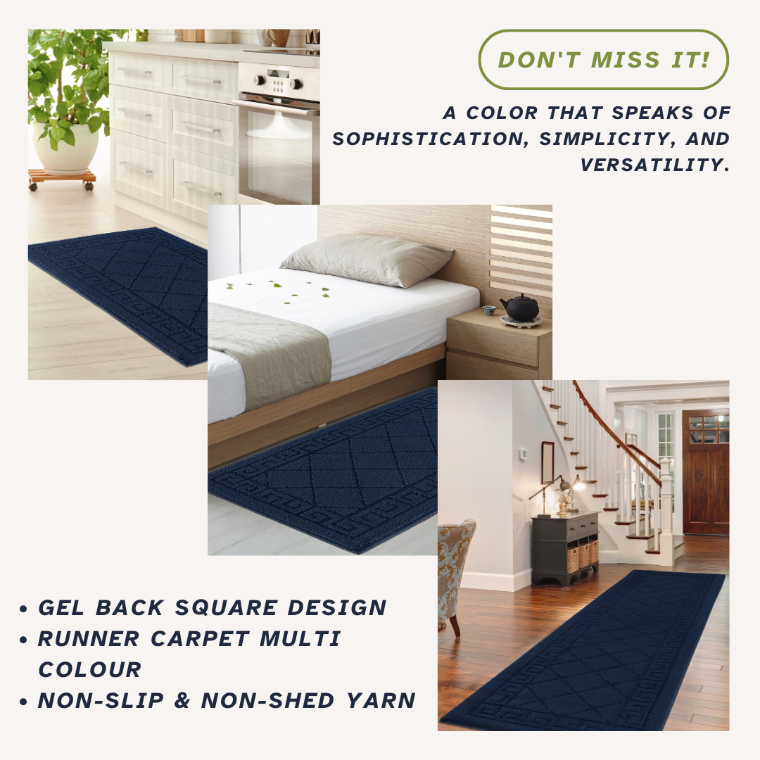 Non-Slip Geometric Gel Mat Greek Style Hallway Rug Runner Kitchen Floor Mat Size