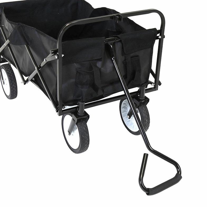 Heavy Duty Foldable Wagon Cart with 4 Wheels Collapsible Utility Trolley for Shopping, Camping, Beach, Garden & Festivals Portable 80KG Capacity