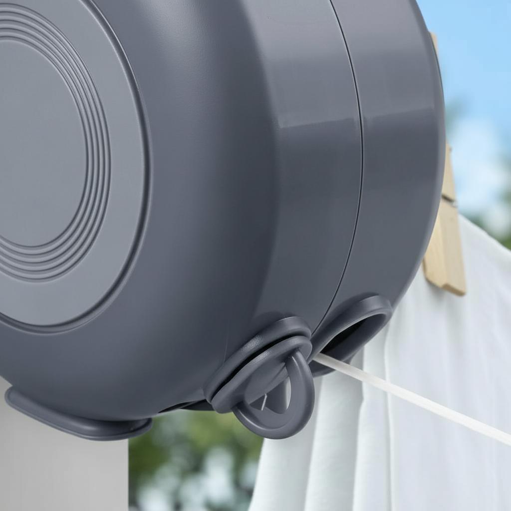 26m Dual Retractable Washing Line - Heavy Duty Wall-Mounted Clothes Dryer Line for Indoor & Outdoor Use - Laundry Adjustable