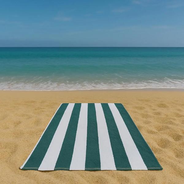 Sand Free Beach Towel Extra Large 100x200cm Kabana Stripe Quick Dry Microfibre Towel for Beach, Pool & Travel