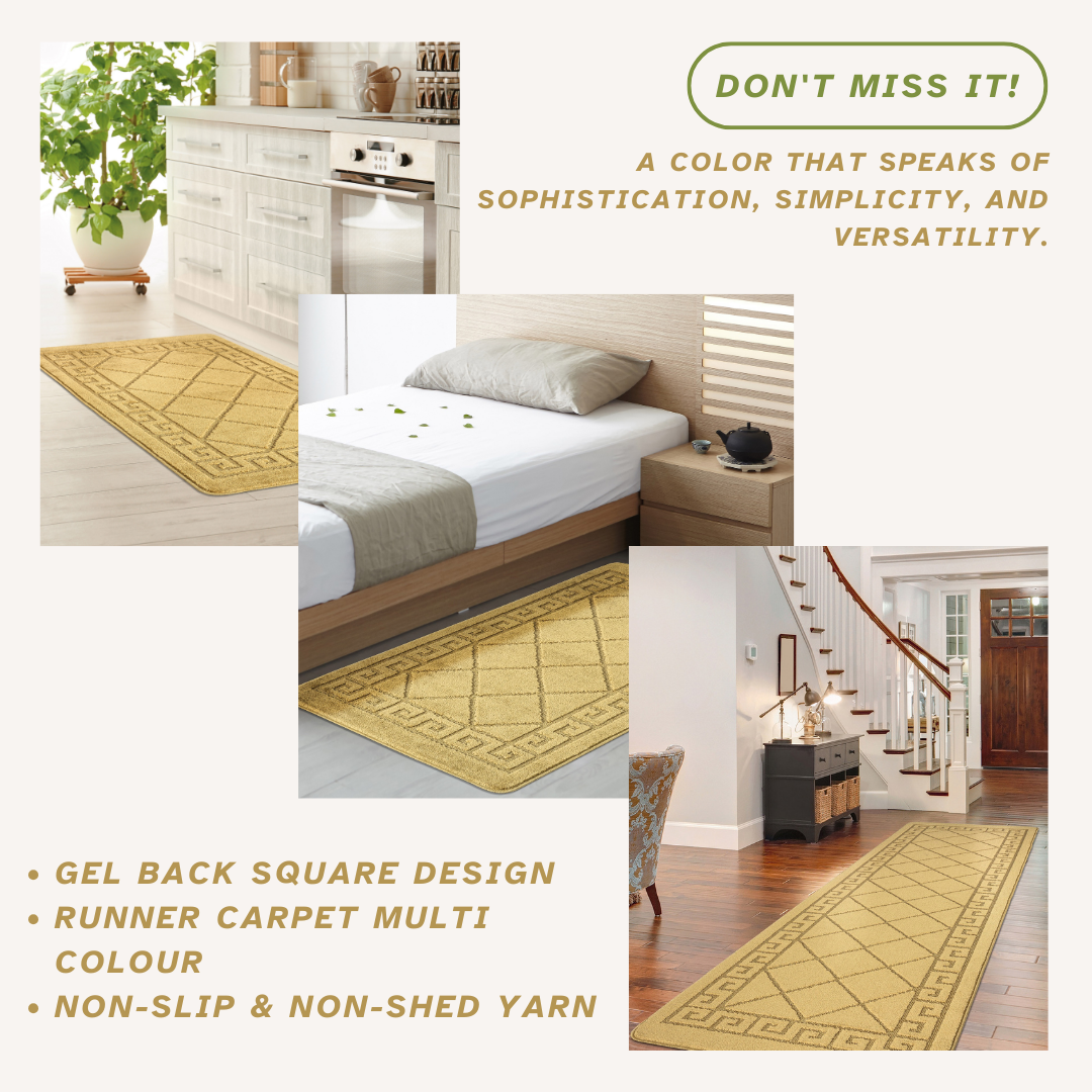 Non-Slip Geometric Gel Mat Greek Style Hallway Rug Runner Kitchen Floor Mat Size