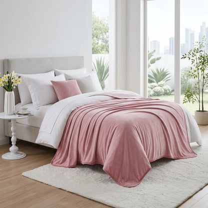 Cooling Fleece Throw Blanket for Adults & Kids Soft Lightweight Sofa & Bed Blanket Hypoallergenic Thermal Travel Blanket 130x170cm, 150x200cm, 200x220cm