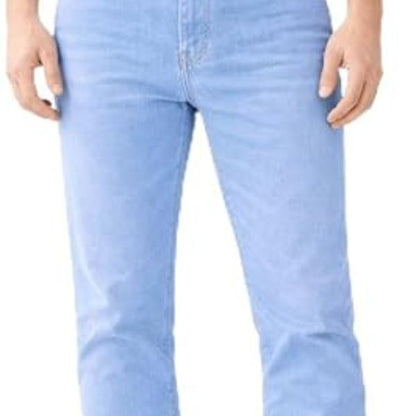 Men’s Straight Leg Jeans Comfortable & Durable Stretchy Cotton Denim with Signature Button Detail Available in Black, Navy, Light Blue Sizes W30–W40 Menswear Pants