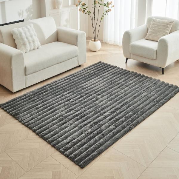 Luxury Faux Fur Rug – Soft Plush Shaggy Carpet, Carved Design Acrylic Area Rug for Living Room & Bedroom (120x170cm / 160x230cm)